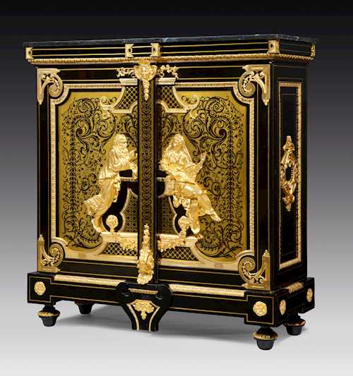 HALF-HEIGHT CABINET “SOCRATES AND ASPASIA” WITH CONTRE-BOULLE MARQUETRY