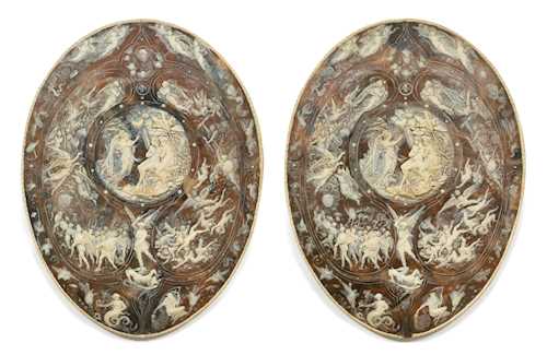 A PAIR OF IMPORTANT SHIELDS, so-called “MILTON SHIELD”