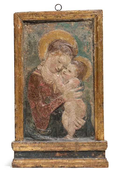 STUCCO RELIEF: MADONNA WITH CHILD