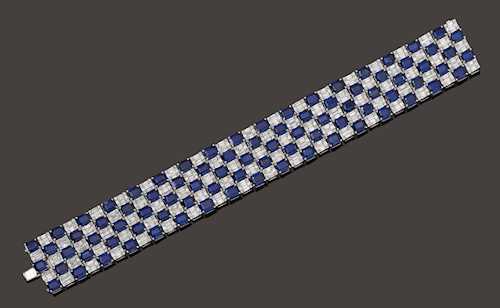 SAPPHIRE AND DIAMOND BRACELET.