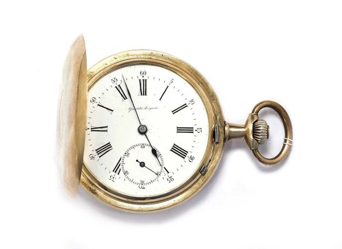 SAVONNETTE POCKET WATCH RAISS Geneva ca. 1900. Pink gold 585