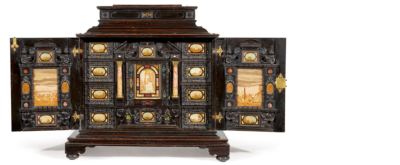 Cabinet, pietra dura e pietra paesina, Barocco, probabilmente Augusta, circa 1640/50